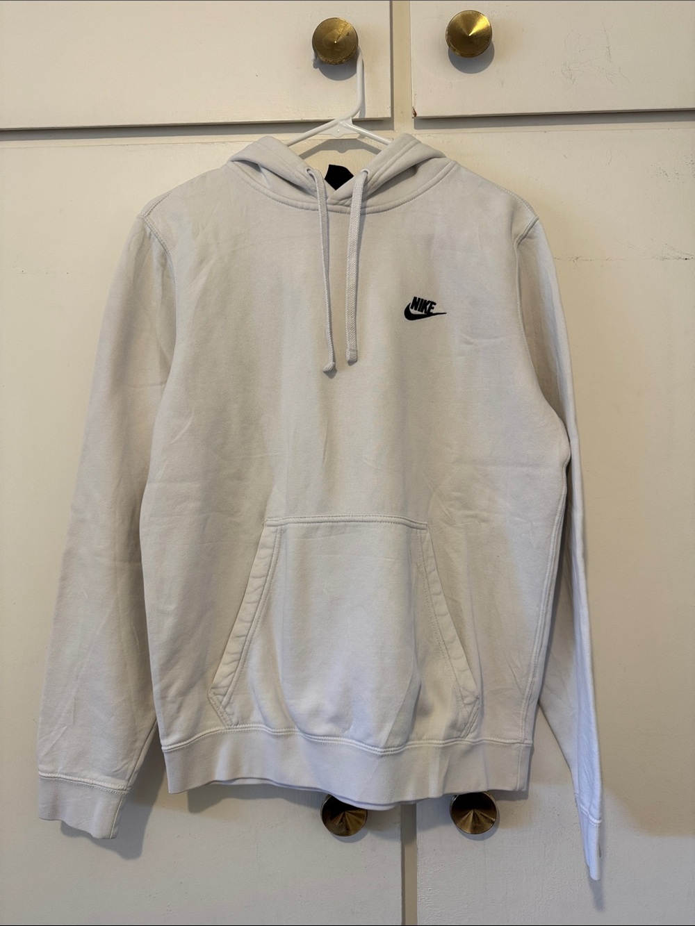 Nike  White Hoodie with Black Swoosh Logo
